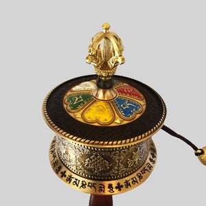 Auspicious Symbol Handheld Prayer Wheel