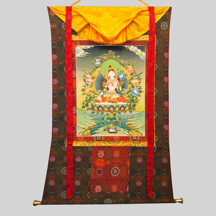 Thangka Tara Trắng vẽ tay